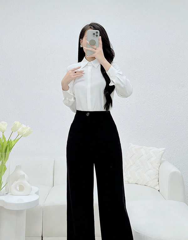Áo sơ mi cơ bản cổ đức A113