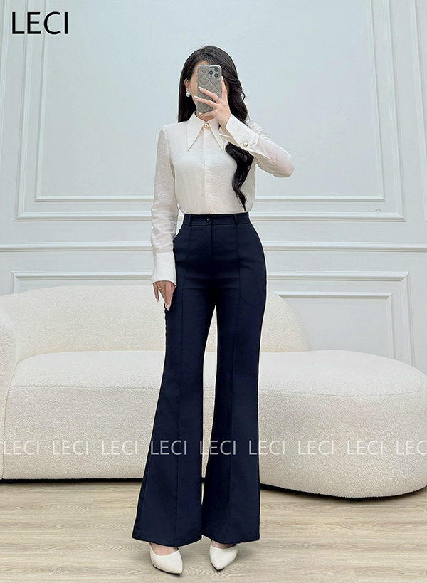 Quần ống loe mí ly thiết kế LECI - QV558