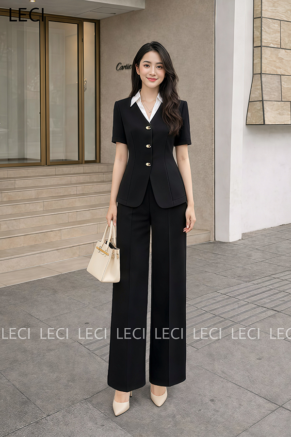 Set bộ thiết kế S635(Áo ký giả, Quần dáng suông)