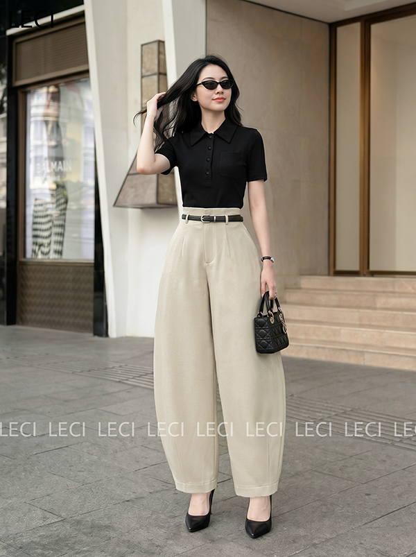 Quần ống cong cạp liền Q647