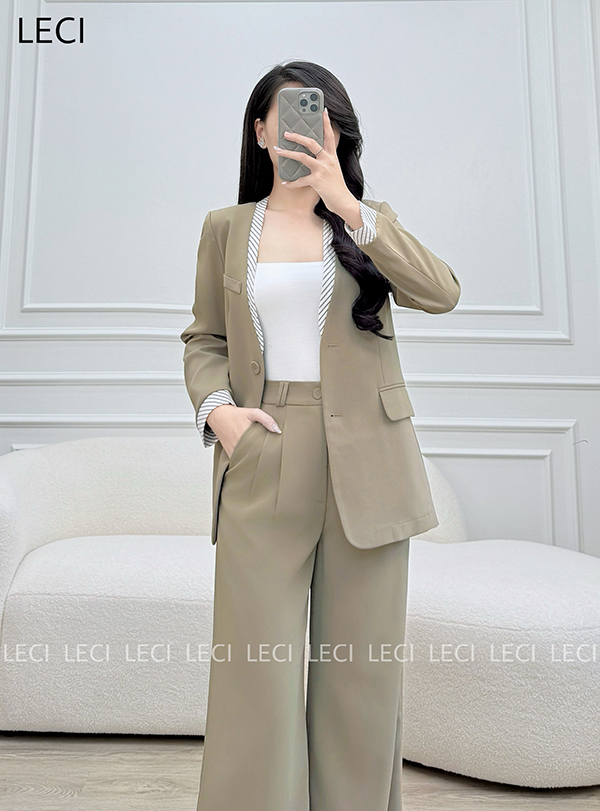 Áo vest suông cổ thiết kế LECI - AV535