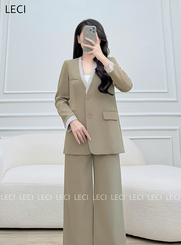 Áo vest suông cổ thiết kế LECI - AV535