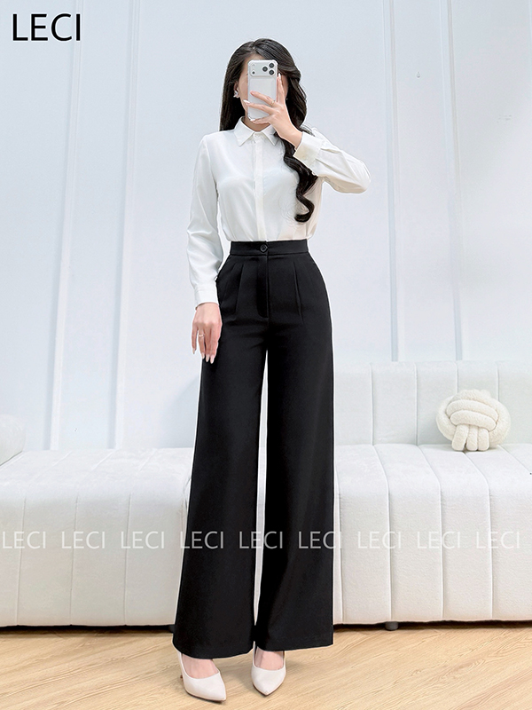 Quần ống suông cạp cao thiết kế LECI - Q122