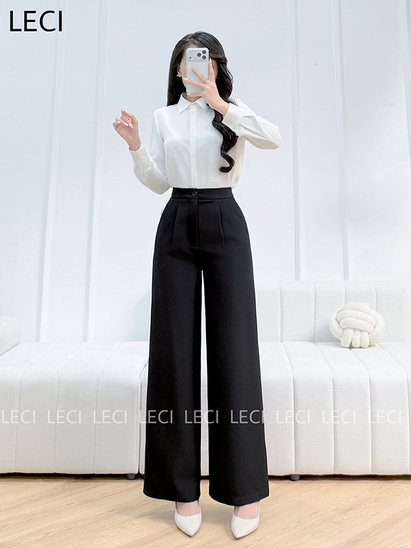 Quần ống suông cạp cao thiết kế LECI - Q122