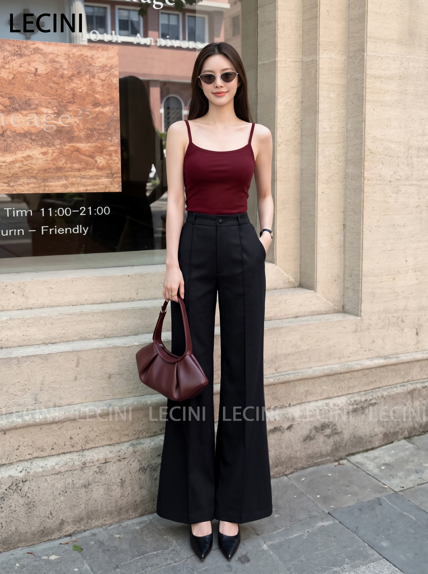 Quần ống loe mí ly giữa Q558