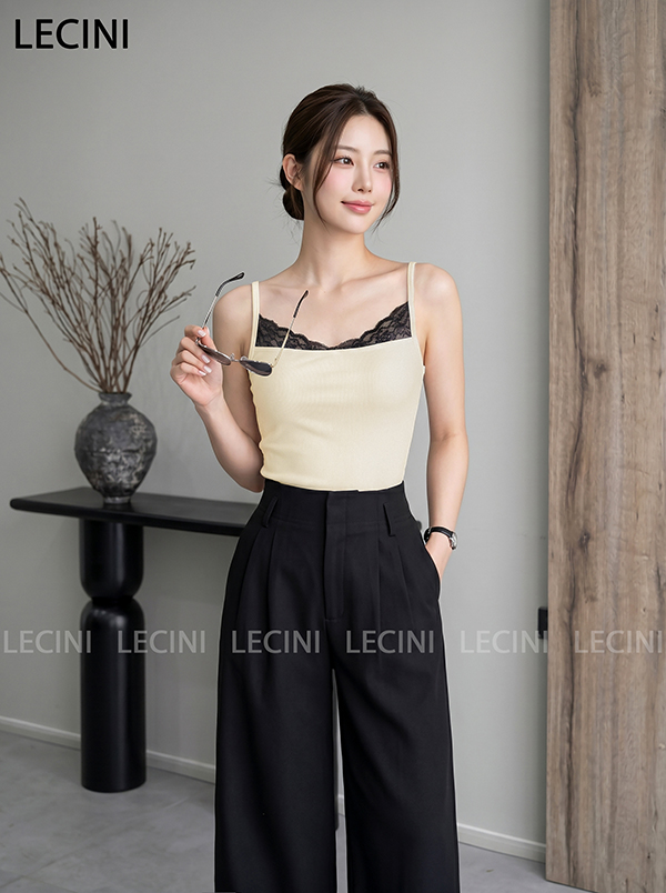 Áo 2 dây phối ren 2D672