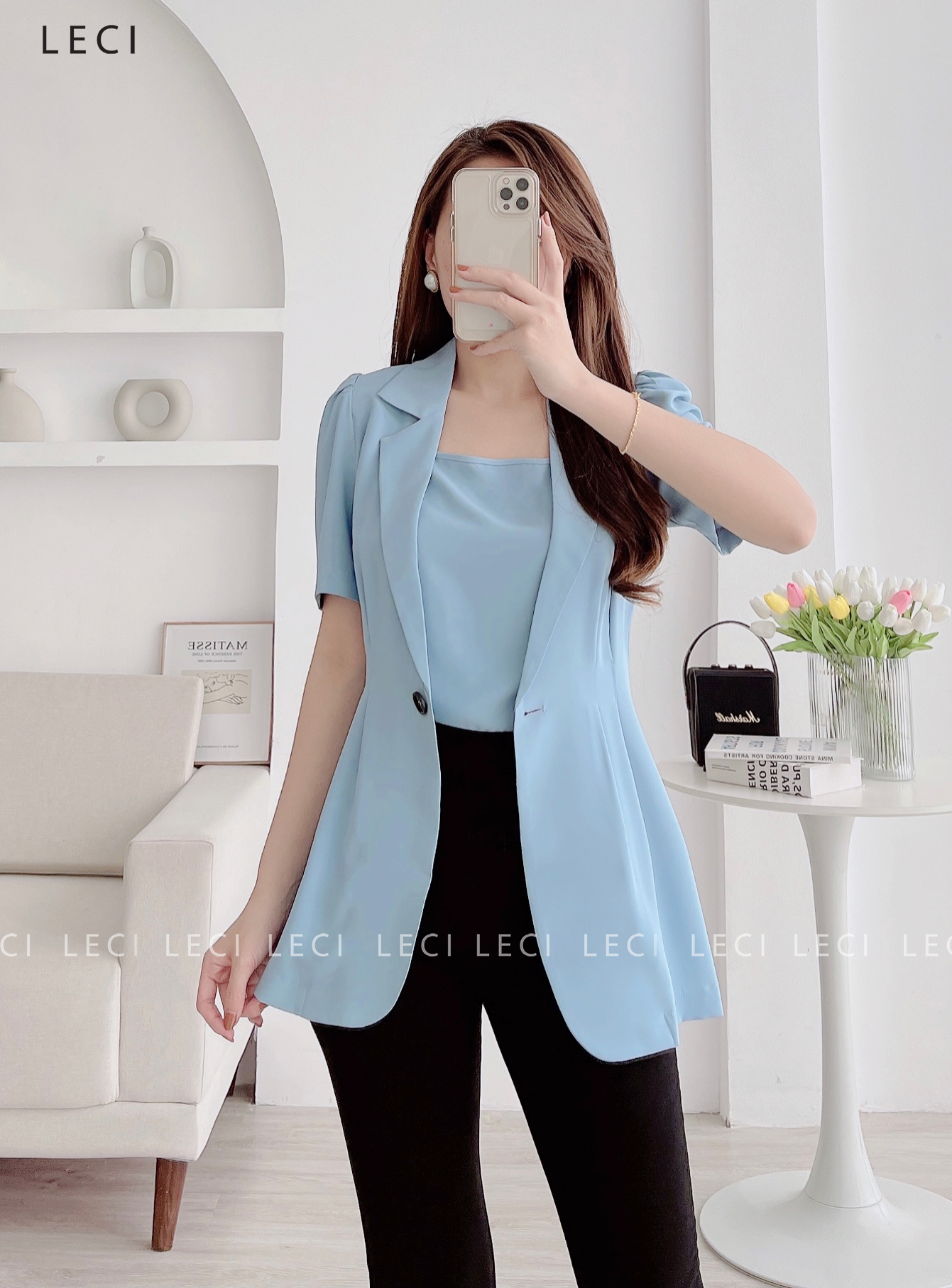 Áo Blazer cộc tay thiết kế LECI - A115